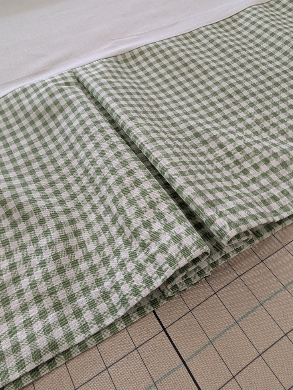 Tailored Crib Skirt with Center Pleat – Gingham Cotton Fabric