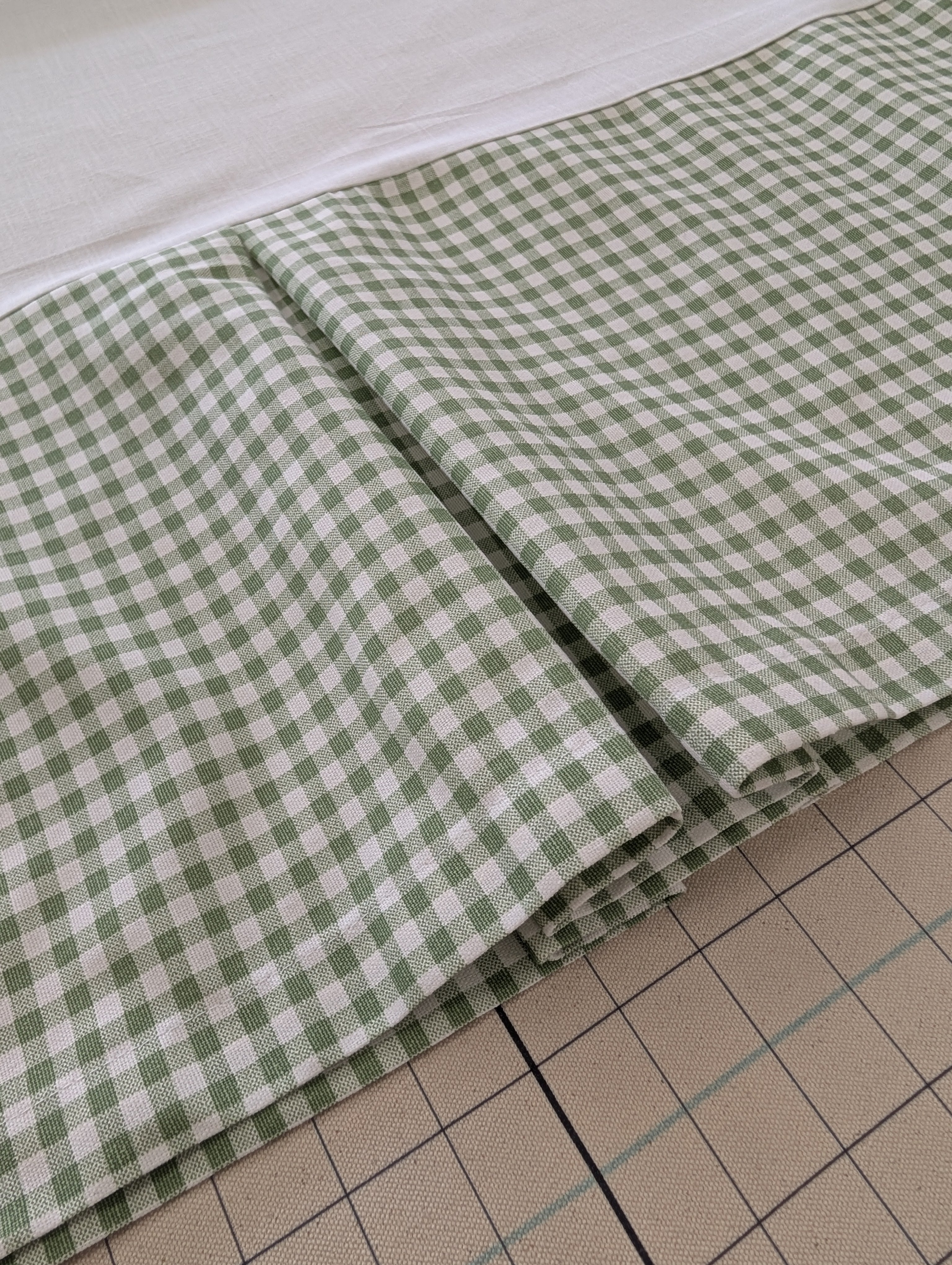 Tailored Crib Skirt with Center Pleat – Gingham Cotton Fabric