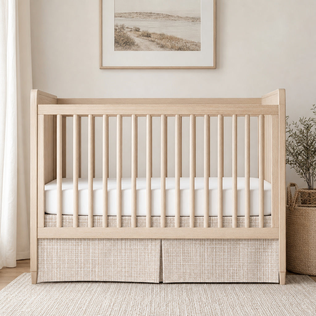 Custom Nursery Set – Crib Skirt, Rail Cover and Nursery Pillow.