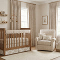Custom Nursery Set – Crib Skirt, Rail Cover and Nursery Pillow.