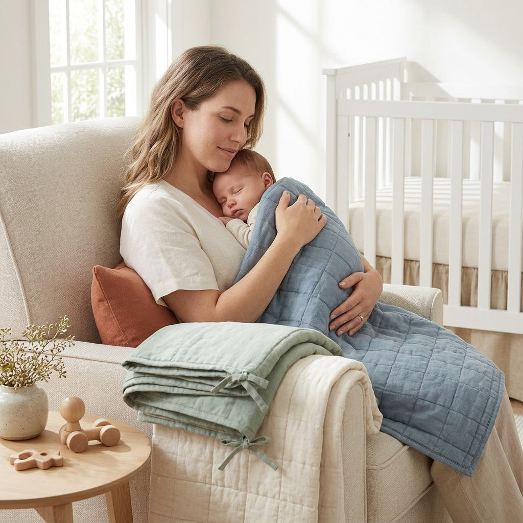 Quilted Baby Blanket – Linen-Cotton Blend