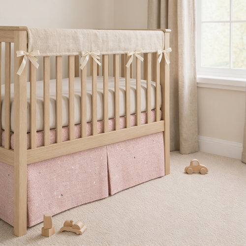 Linen Tailored Crib Skirt. Crib Skirt for boys and girls.