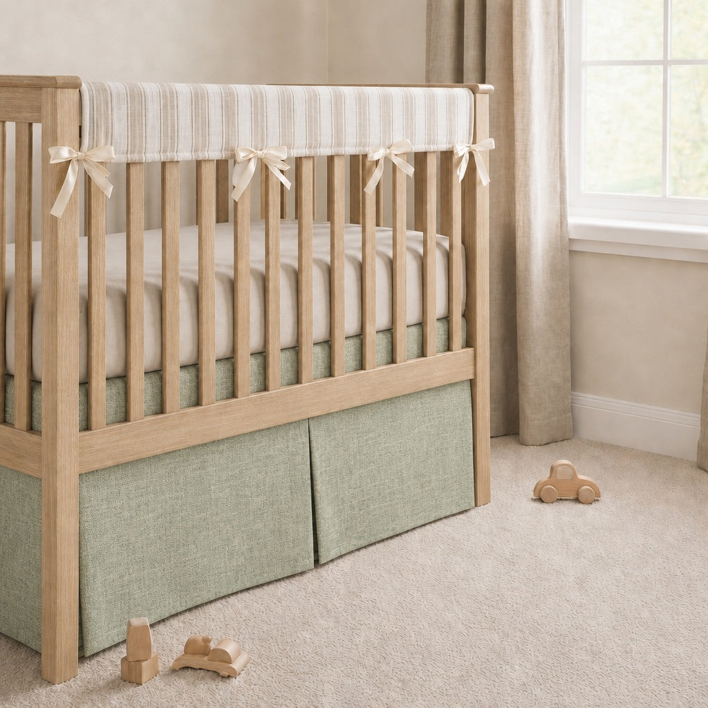 Linen Tailored Crib Skirt. Crib Skirt for boys and girls.